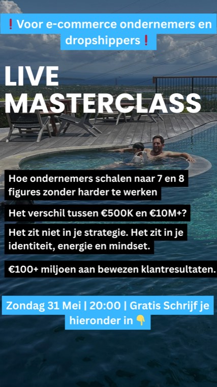 Static ad for the masterclass, shot by a pool